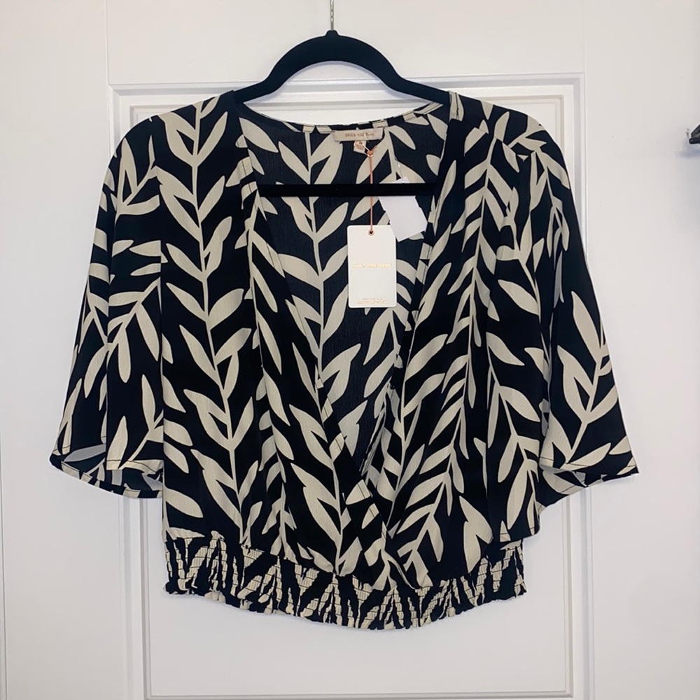 NWT Black and Beige Blouse